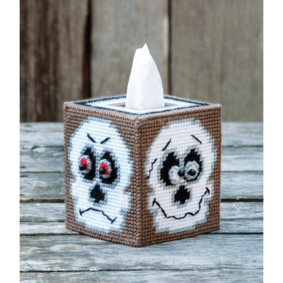Mary Maxim Skull Tissue Box Cover Plastic Canvas Kit