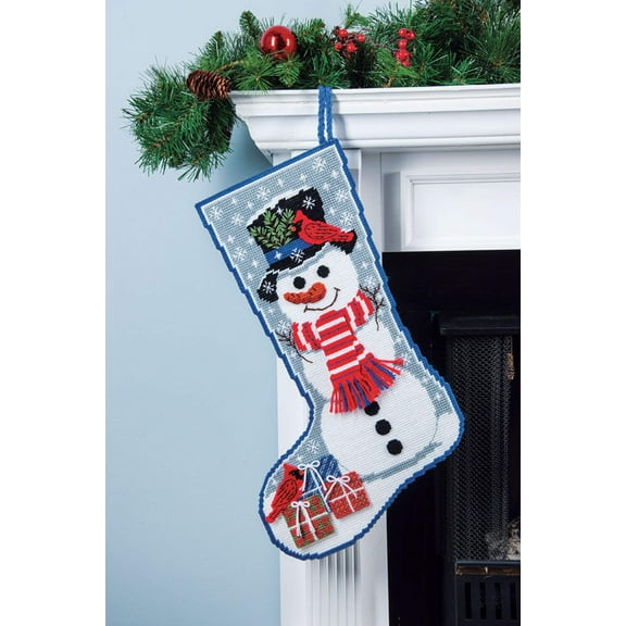 Mary Maxim Snowman Stocking Plastic Canvas Kit