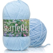 Mary Maxim Starlette Crochet and Knitting Yarn - Acrylic Worsted Weight Yarn 4, Soft Blue