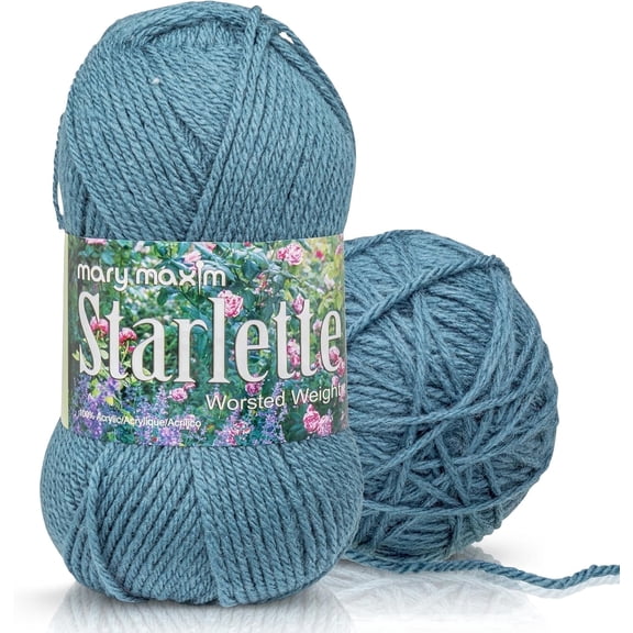 Mary Maxim Starlette Crochet and Knitting Yarn - Acrylic Worsted Weight Yarn 4, Teal
