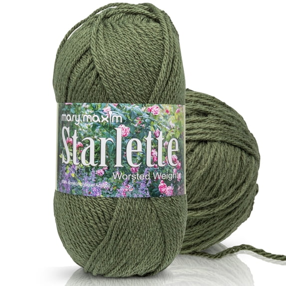 Mary Maxim Starlette Crochet and Knitting Yarn - Acrylic Yarn Worsted Weight 4, Deep Green