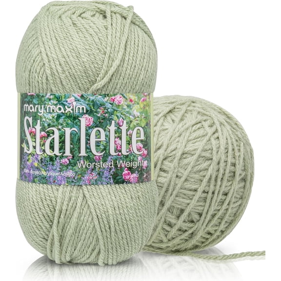 Mary Maxim Starlette Crochet and Knitting Yarn - Acrylic Worsted Weight Yarn 4, Mid Green