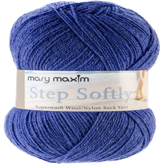 Mary Maxim Step Softly Sock Yarn - Blue