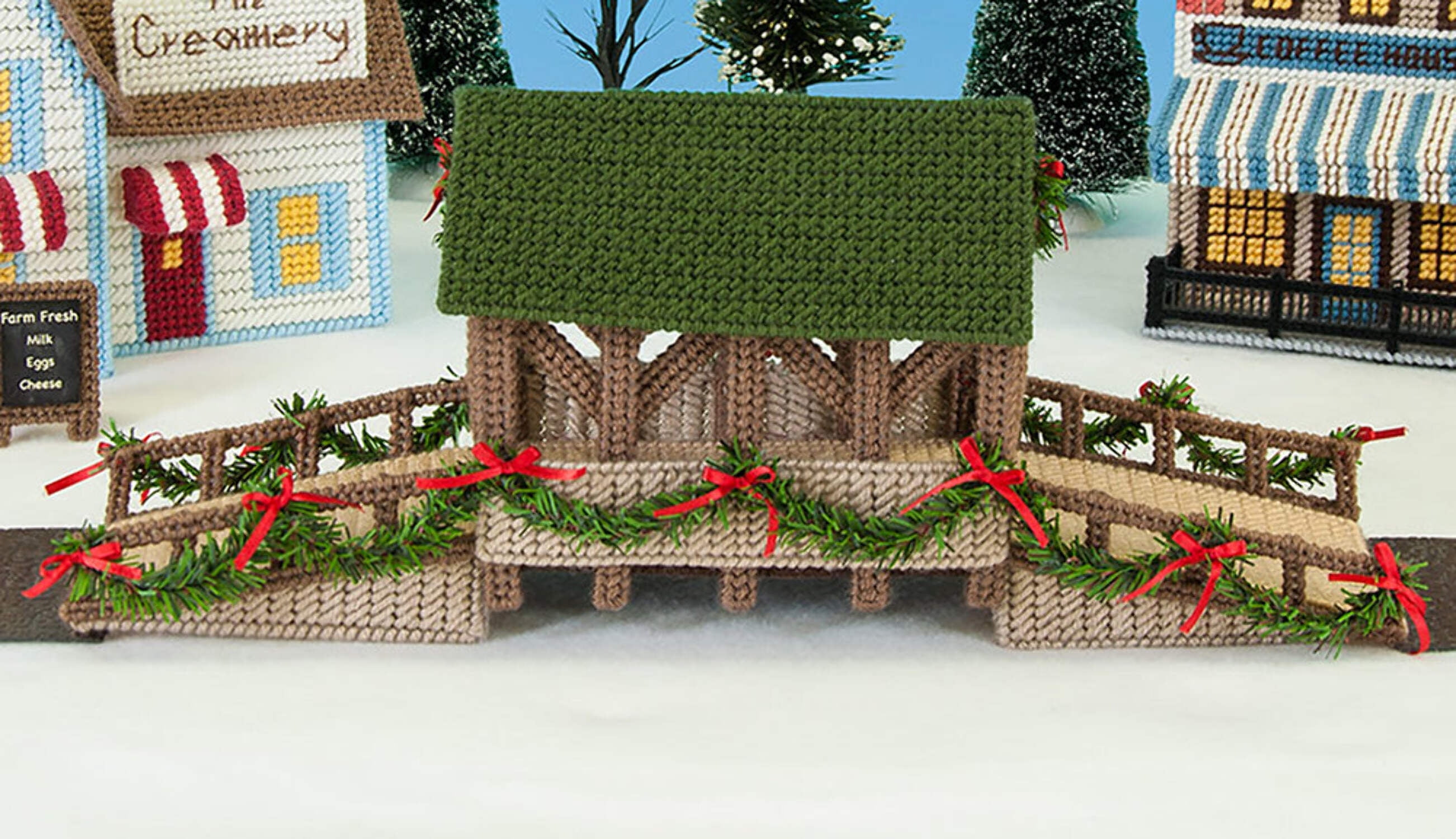 Mary Maxim The Village Bridge Plastic Canvas Kit