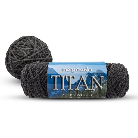 Mary Maxim Bulky Yarn, Weight 5 Chunky Yarn for Crocheting and Knitting - Dark Grey Yarn