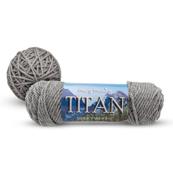Mary Maxim Bulky Yarn, Weight 5 Chunky Yarn for Crocheting and Knitting - Light Grey Yarn