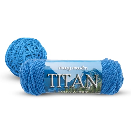 Mary Maxim Bulky Yarn, Weight 5 Chunky Yarn for Crocheting and Knitting - Medium Blue Yarn