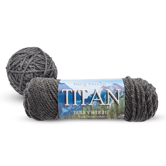 Mary Maxim Bulky Yarn, Weight 5 Chunky Yarn for Crocheting and Knitting - Medium Grey Yarn