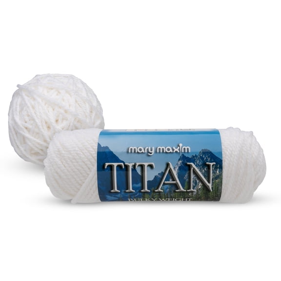 Mary Maxim Bulky Yarn, Weight 5 Chunky Yarn for Crocheting and Knitting - White Yarn