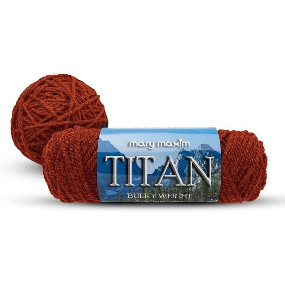 Mary Maxim Bulky Yarn, Weight 5 Chunky Yarn for Crocheting and Knitting - Russet