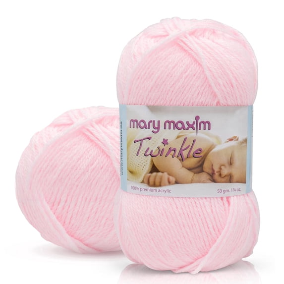 Mary Maxim Twinkle Baby Yarn Pink Fingering Weight Yarn 230 Yards, 1.75 OZ Skein, Pink