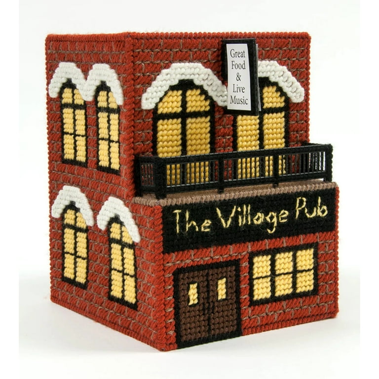 Mary Maxim Village Pub Plastic Canvas Kit, Size: 15