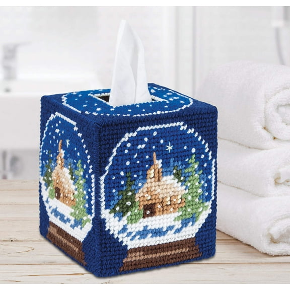 Mary Maxim Winter Snow globe Tissue Box Cover