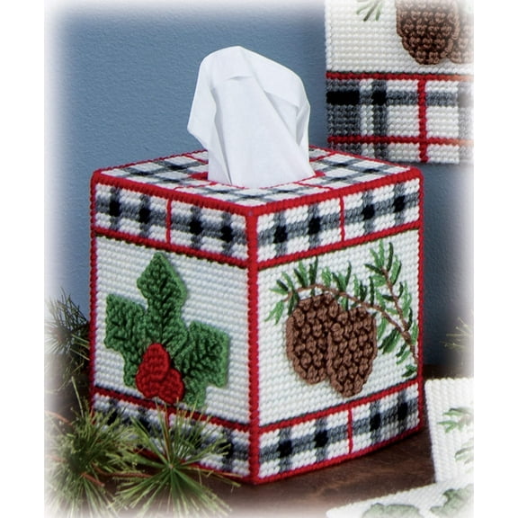 Mary Maxim Winter Welcome Tissue Box Cover Plastic Canvas Kit