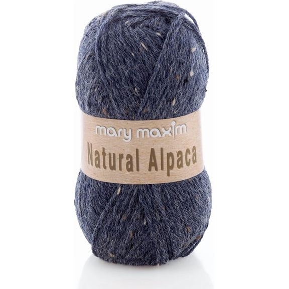 Mary Maxim Alpaca Yarn Medium Worsted Weight Blue Tweed Yarn 262 Yards, Blue Stone