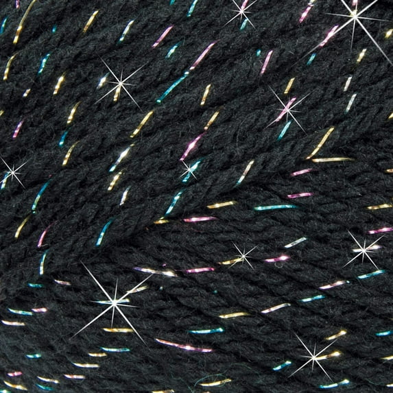 Mary Maxim Starlette Sparkle Yarn-Black