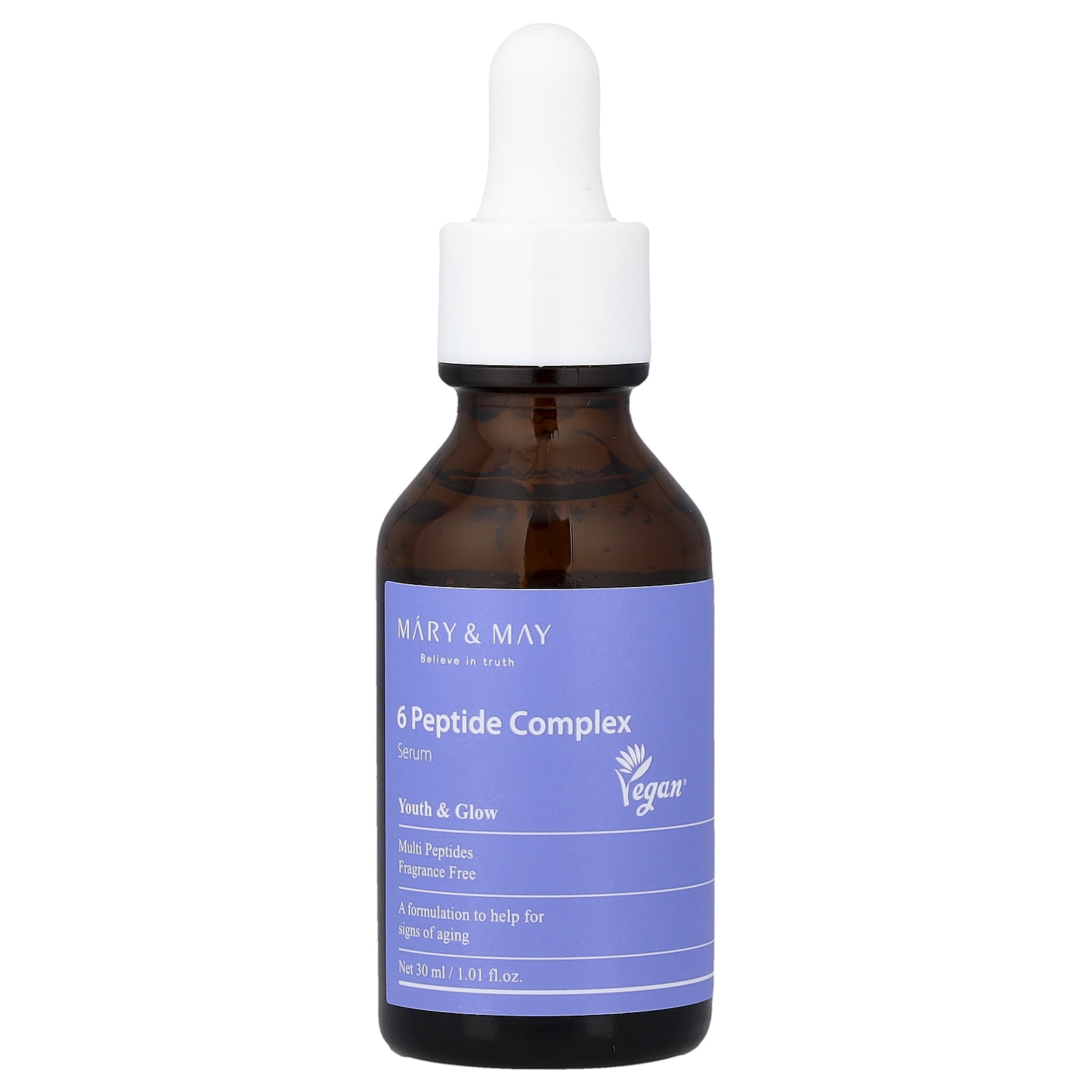 Mary & May, 6 Peptide Complex Serum, Youth & Glow, 1.01 fl oz