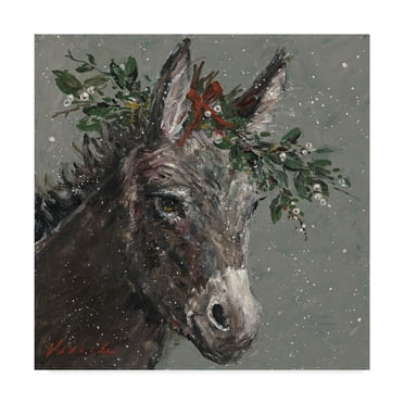 Mary Miller Veazie 'Mary Beth The Christmas Donkey' Canvas Art