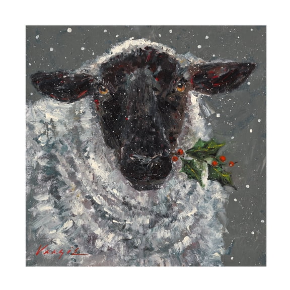 Trademark Fine Art Mary Miller Veazie Wren The Christmas Sheep Canvas Wall Art - 24x24