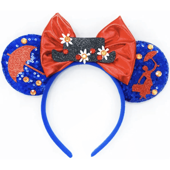 Mary Poppins Inspired Minnie Ears, Magic Ears, White Ears, Mickey Ears