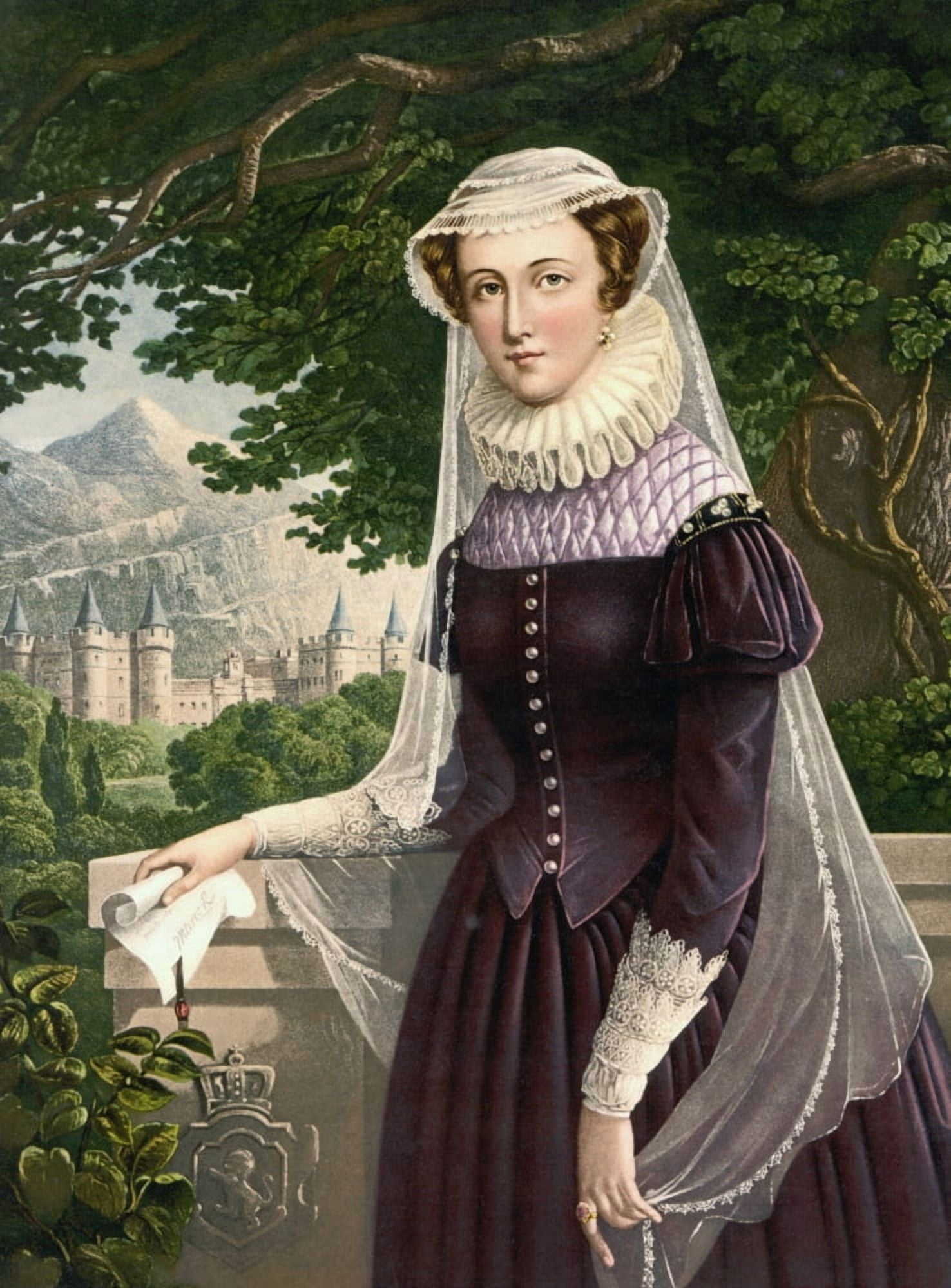 Mary Queen Of Scots 1542 To 1587 Also Known As Mary Stuart Daughter Of James V King Of Scotland After A 19Th Century Print Canvas Art - Ken Welsh Design Pics (24 x 34)