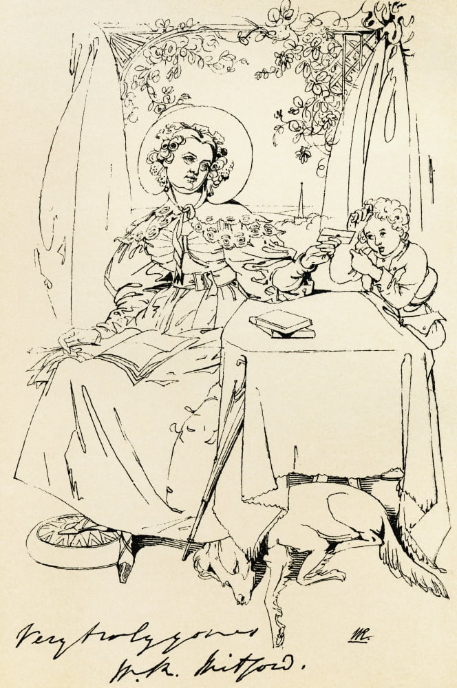 Mary Russell Mitford 1787 Canvas Art - Ken Welsh Design Pics (24 x 38)