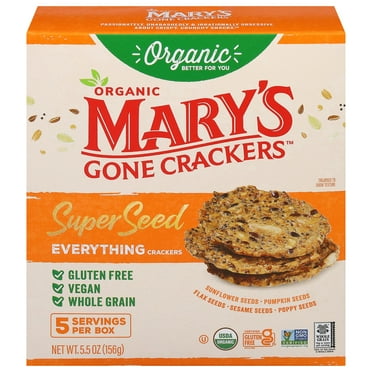 Mary's Gone Crackers Super Seed Everything, Gluten-Free Crackers, 5.5 oz (6 Pack)