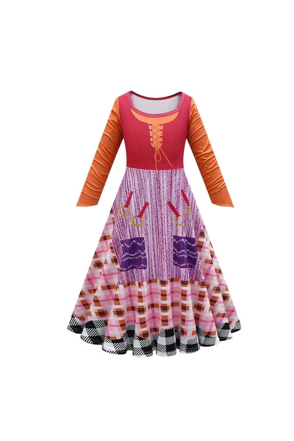 Mary Sanderson Sister Cosplay Dress for Girls Halloween Witch Dress