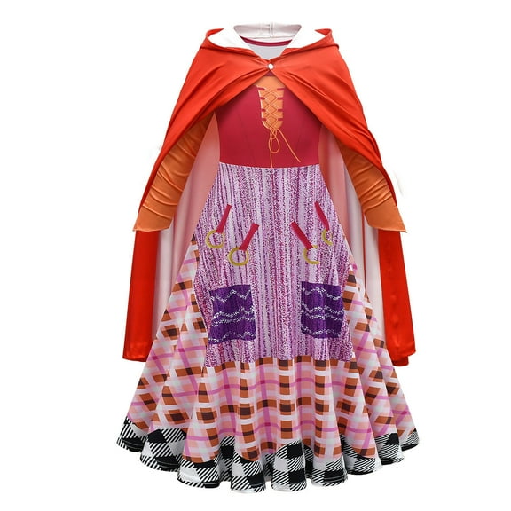 Mary Sanderson Sister Cosplay Dress for Girls Halloween Witch Dress