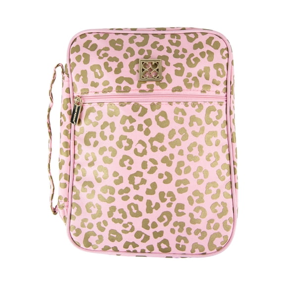 Mary Square Bible Case With Handle Pink Leopard Blush