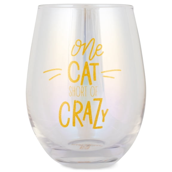 Mary Square Stemless Wine Glass - One Cat Short From Crazy