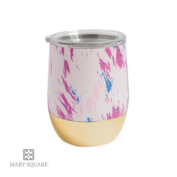 Mary Square Stemless Wine Glass with Lid Bali Splatter
