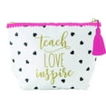 thumbnail image 1 of Mary Square White and Black Hearts Carryall Pouch Teach Love Inspire, 1 of 2
