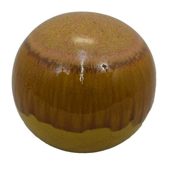 Mary Tabletop Accent Decor, Modern Round Ball, 12 Inch Brown Ceramic