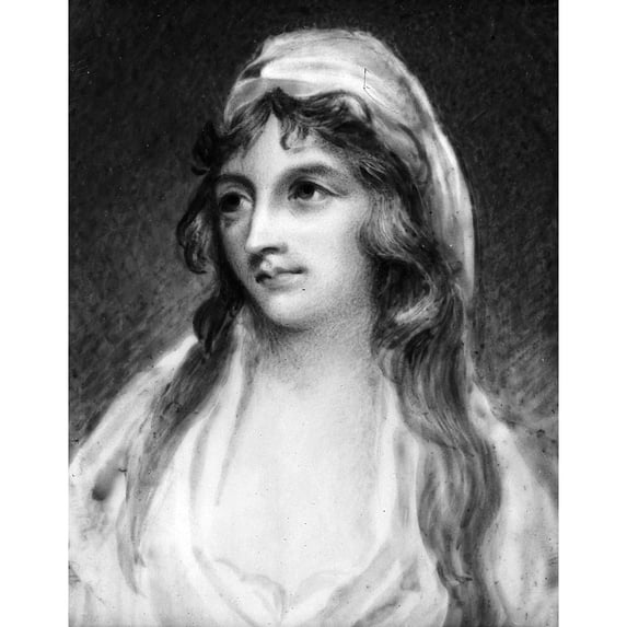 Mary Tighe. Nenglish Poet. Miniature By An Artist After A Painting By George Romney. Print by