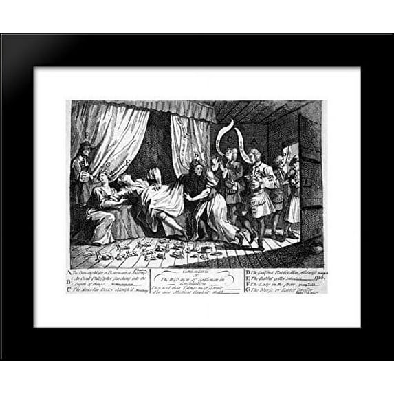 Mary Toft, apparently giving birth to rabbits 20x24 Framed Art Print by William Hogarth