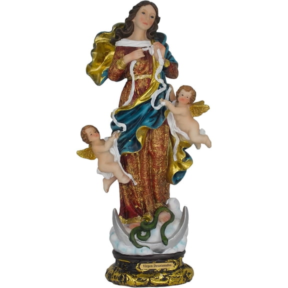 Mary, Undoer of Knots 12" Virgin Mary, Untier of Knots Resin Religous Figure Virgen Desatanudos