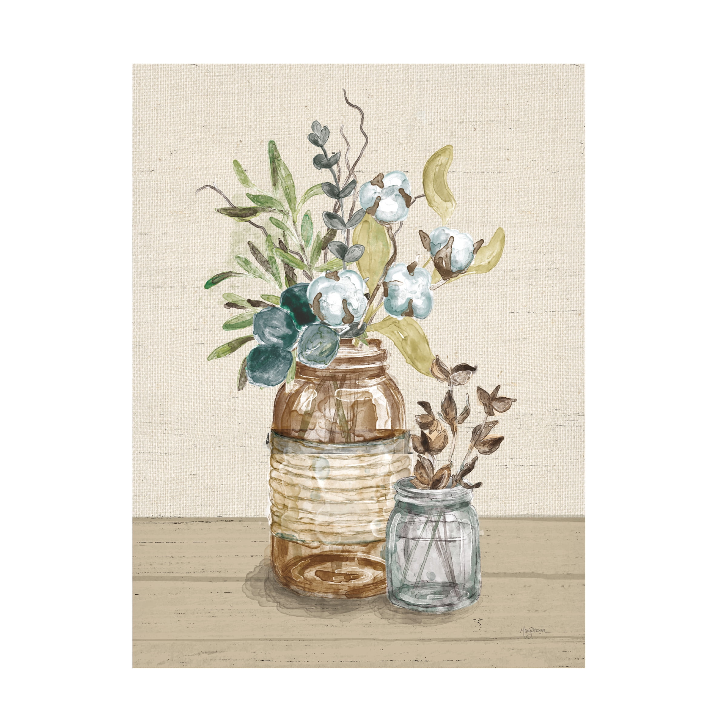 Mary Urban 'Cotton Bouquet III Cream' Canvas Art