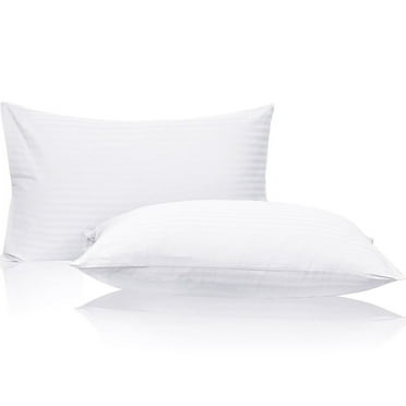 Mary's Collection Standard Size Bed Pillow Protector Zipper 2 Pack 100% Cotton White 20x26 in