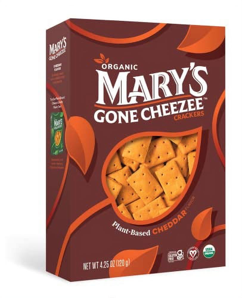 Mary's Gone Crackers Cheezee Plant-Based Crackers, Cheddar Flavor ...