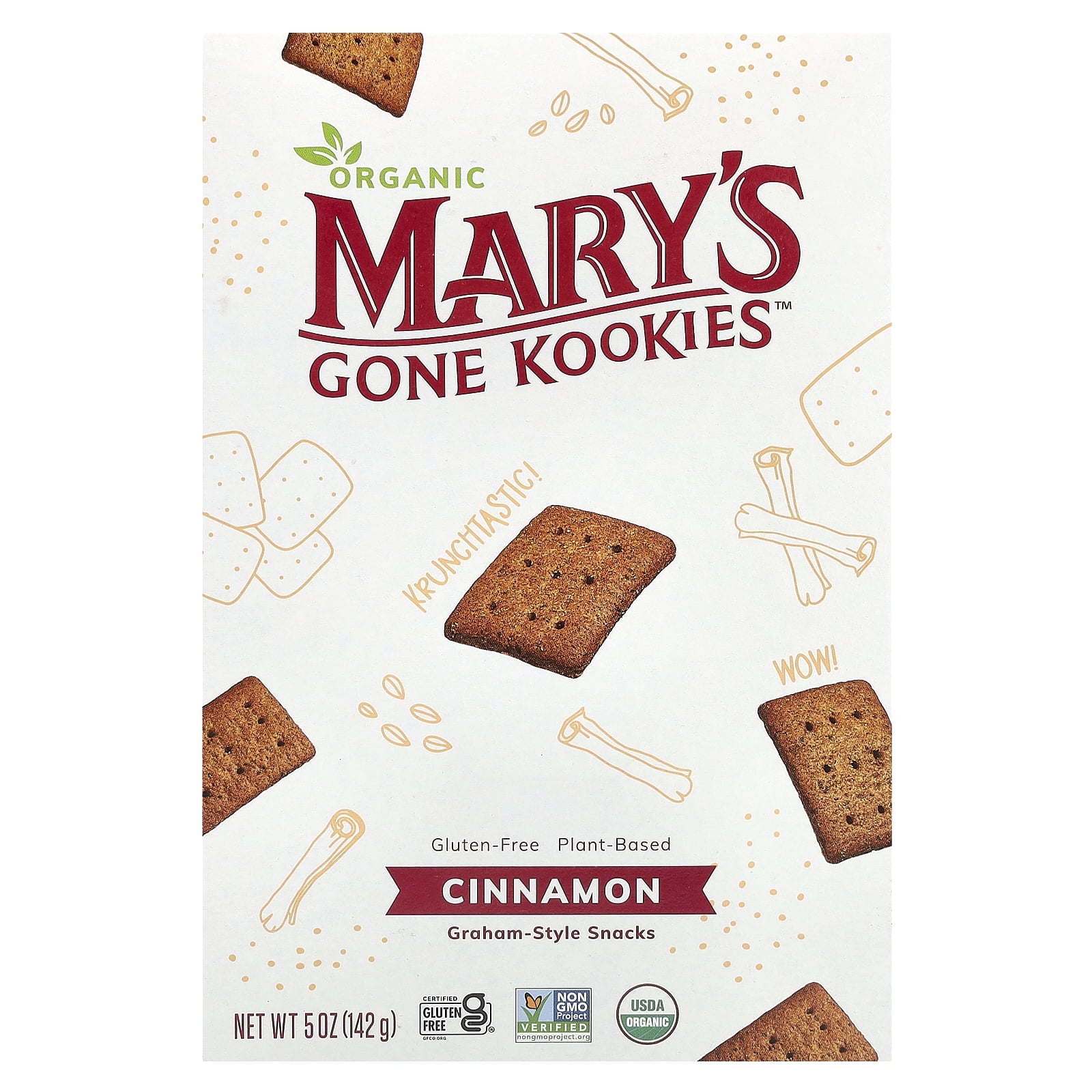 Mary's Gone Crackers Organic Graham Style Snacks, Cinnamon, 5 oz (142 g)