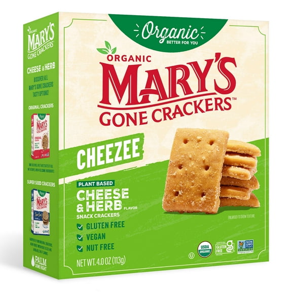Marys Gone Crackers Cheezee Organic, Vegan Cheese & Herb Crackers, 4 oz