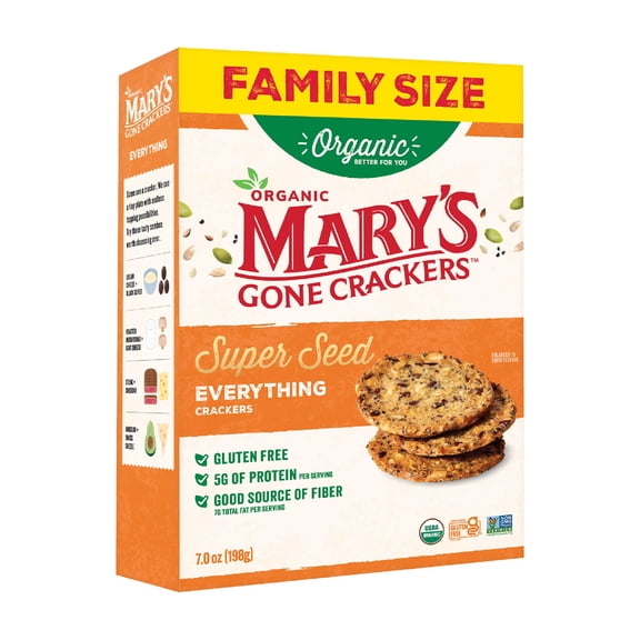Mary’s Gone Crackers Super Seed Organic, Gluten Free Everything Crackers, 7 oz