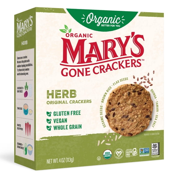 Mary’s Gone Crackers Original Organic, Gluten Free Herb Crackers, 4 oz