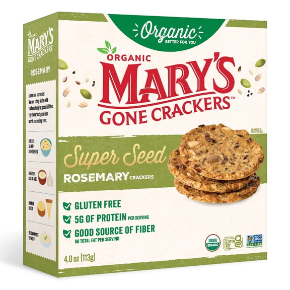Mary’s Gone Crackers Super Seed Organic, Gluten Free Rosemary Crackers, 4 oz