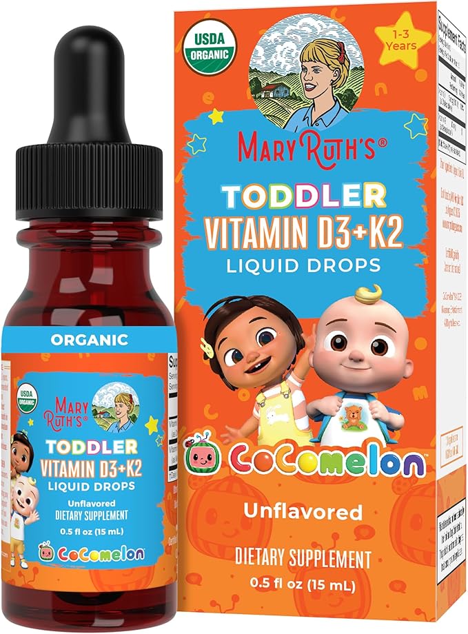 MaryRuth Organics Vitamin D3 K2 Liquid Drops for Toddlers Vitamin K2 D3 Supplement