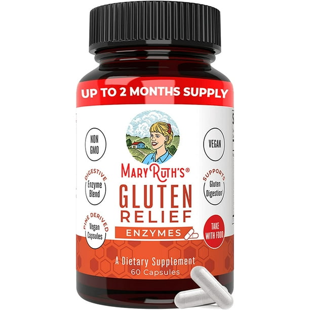 MaryRuth Organics Gluten Relief Enzymes Supports Gluten Digestion