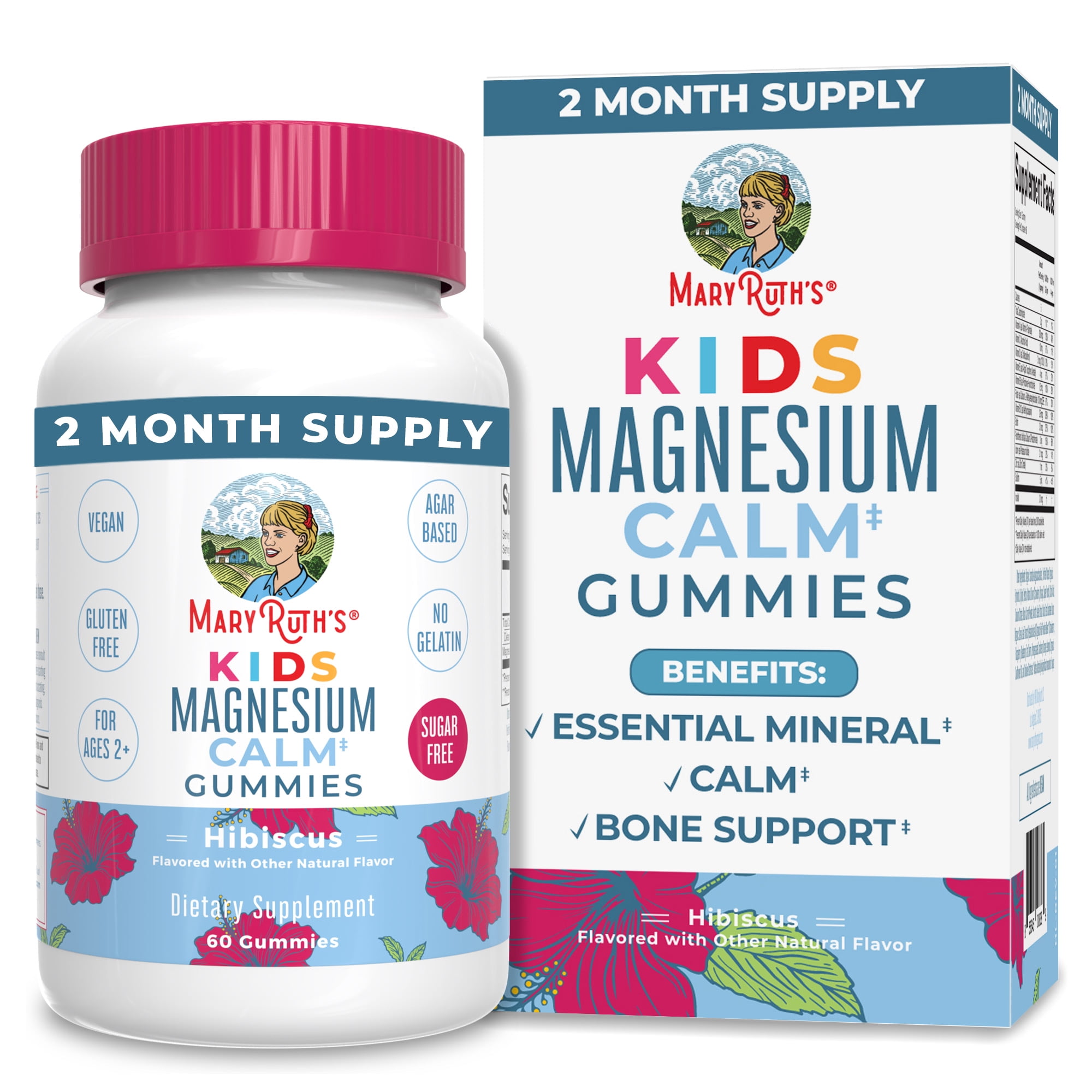MaryRuth Organics Kids Magnesium Calm Gummies Magnesium Supplement Vegan, NonGMO, Sugar