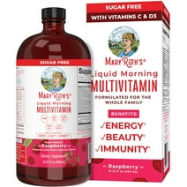 MaryRuth Organics | Liquid Multivitamin for Adults & Kids | Complete Daily Vitamins | Vegan Supplement | No Added Sugar | Raspberry | 15.22 fl oz / 450 ml