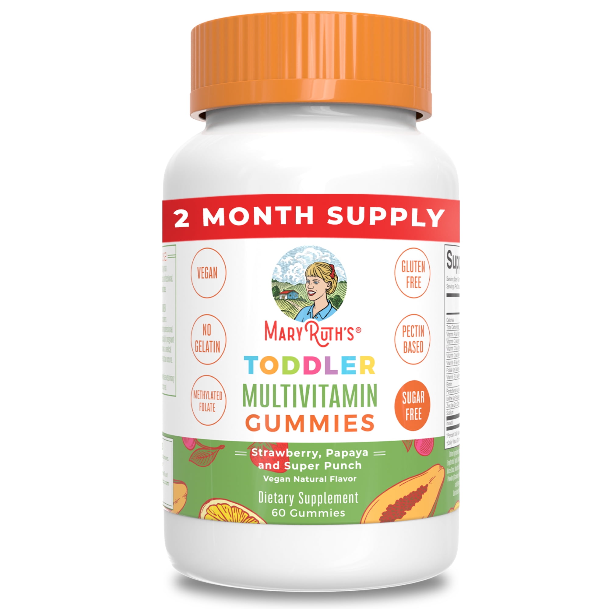 MaryRuth Organics Multivitamin Gummies for Kids Ages 2 Vitamin C D3 Zinc Immune Support Kids Gummy Vitamins Fruit Flavored Vegan 60